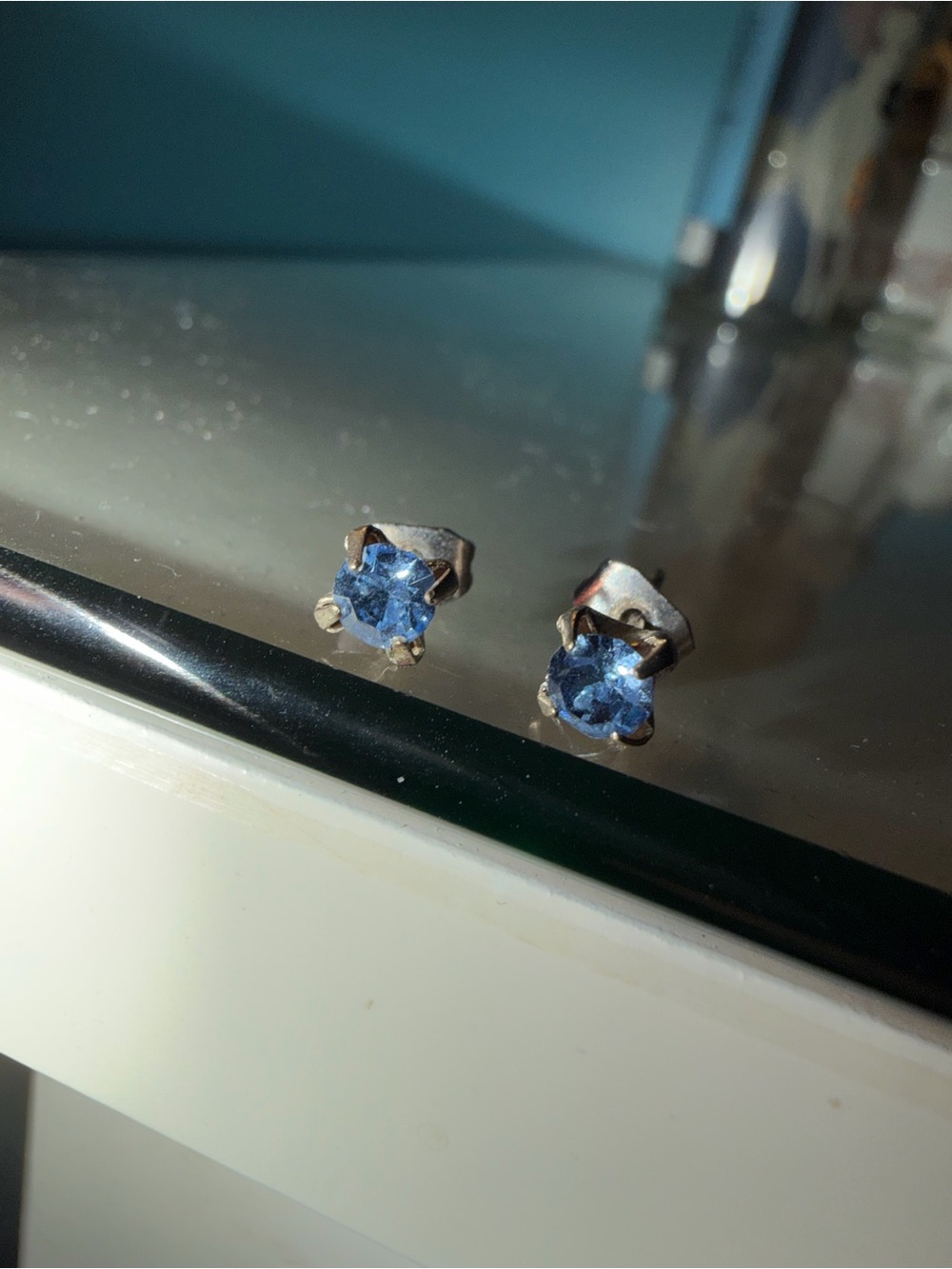 Vintage-Inspired Blue Crystal Stud Earrings
